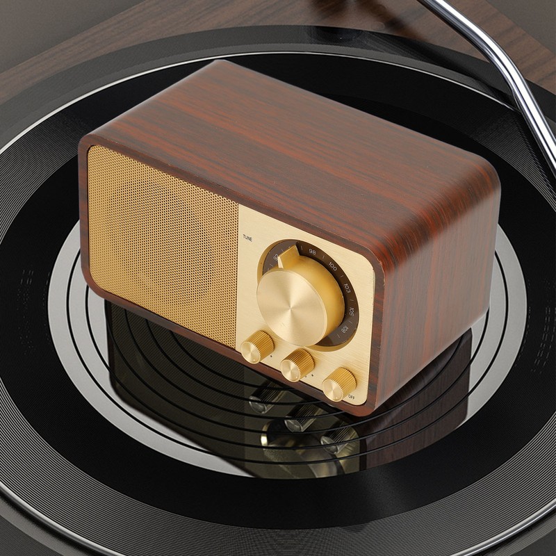 Retro Wood Bluetooth Speaker Clear Sound Quality Mini Portable Wireless