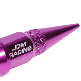 DNA MOTORING 17mm Valve Stem Caps Knurled Style Anodized Aluminum Tire Valve Stem Covers, for Most Vehicles, 4 pcs/Pack, 12mm Dia, Purple, VCAP-ZTL-9009-PP