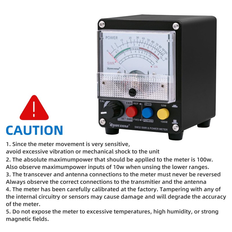Mcbazel Surecom SW-32UV 125-525MHz 100Watt SWR & Power Meter Black
