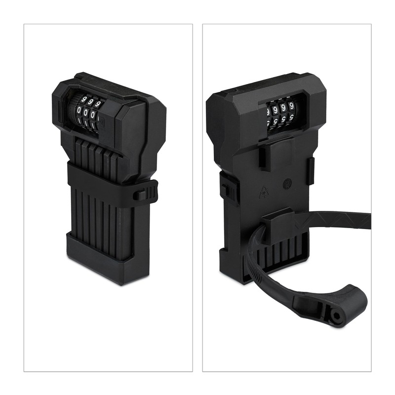 Relaxdays Folding Lock Bicycle Frame Bracket 65cm Link Lock for