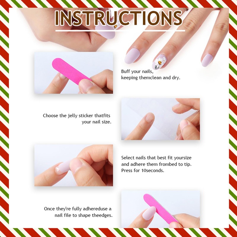 Gingerbread Man Short Square False Nails Christmas Press on Nails