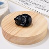Mezrkuwr Black Obsidian Cat Crystals Figurine Sleeping Cat Decoration Healing