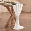 Socomi Socomi Ivory White Chiffon Table Runner Easter Spring Boho