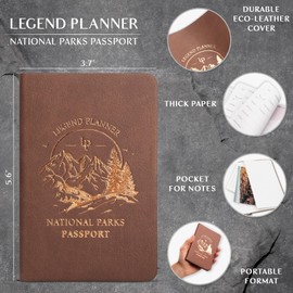 Legend National Parks Passport – US & Canada Park Passport Book with State Map & Bucket List Checklist – Adventure Planner Journal (Dark Terracotta Gold Foil)