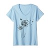 Womens leafy luxury. Spring Dandelion Hearts Nature Lover V-Neck T-Shirt