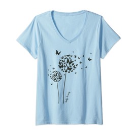 Womens leafy luxury. Spring Dandelion Hearts Nature Lover V-Neck T-Shirt