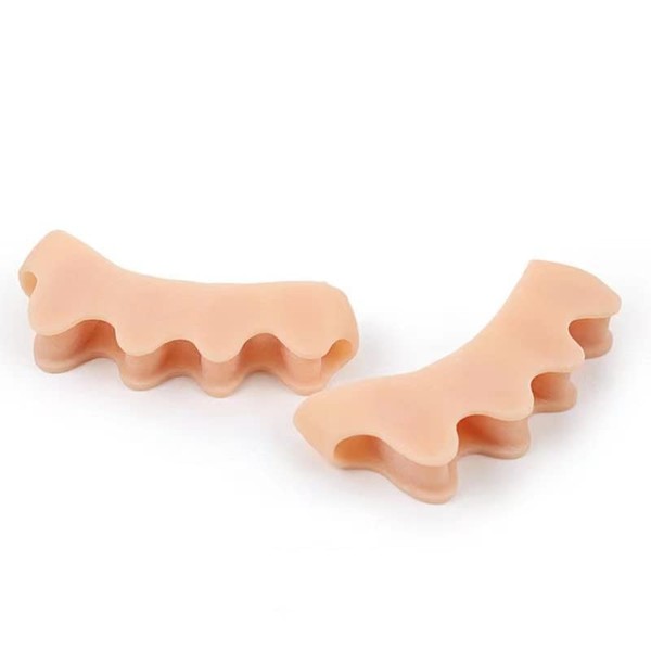 Toe Separators for Functional Fitness Athletes - Toe Straighteners for Foot Pain Relief and Plantar Fasciitis - Fix Feet - Fix Toes - Fix Bunions - Toe Spacers for Crossfit Skin Color-A