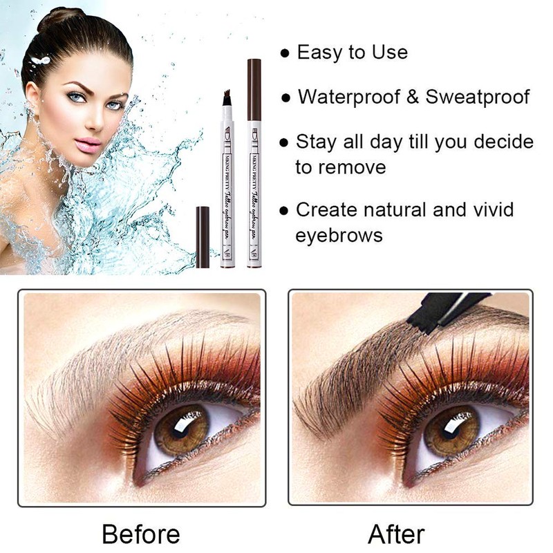 Waterproof Eyebrow Pencil, Tattoo Eyebrow Pen, Eyebrow Pencil Brush, Eyebrow