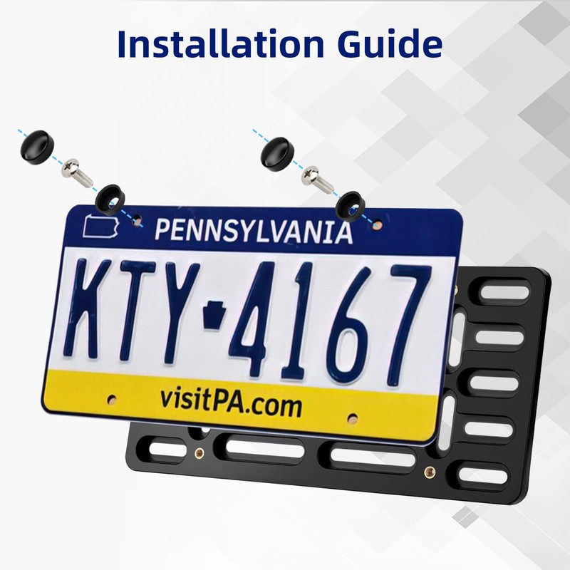 OKLPF Front License Plate Bracket- Front License Plate Mounting Kit，Universal