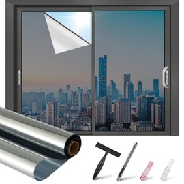 LEMON CLOUD One Way Window Privacy Film See Out Not in Reflective Mirror UV Window Cling Sun Blocking Heat Control Glare Control with Tools,23.6 Inch x 78.7 Inch