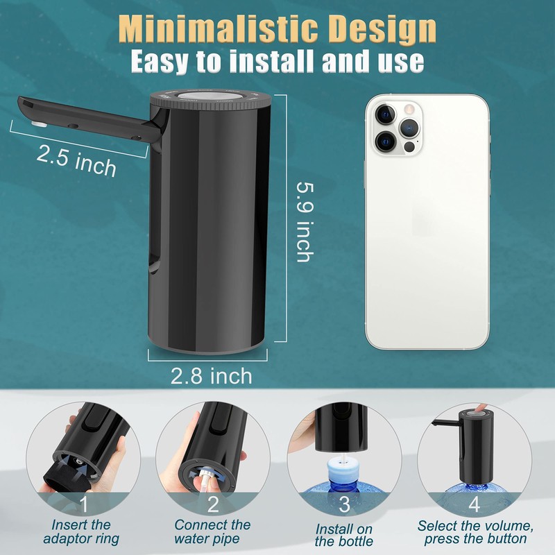 5-Gallon Water Bottle Pump Dispenser: YISH Electric Water Dispenser Pump