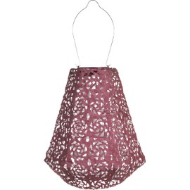 Allsop 31839 LED Outdoor Solar Lantern, 11X10, Soji Stella Prism Metallic Orchid