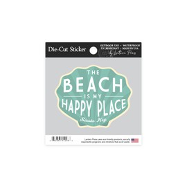 Die Cut Sticker Siesta Key, Florida, The Beach is My Happy Place, Simply Said, Contour Vinyl Sticker 1 to 3 inches (Waterproof Decal for Cars, Water Bottles, Laptops, Coolers), Small
