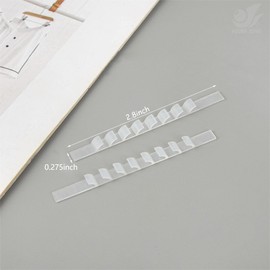 Azure Zone, 100 Pack Non Slip Hanger Grips for Wood Hangers Clear Rubber Grip Adhesive Clothe Strip 2.8 x 0.275 Inch