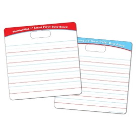 Ashley Productions Smart Poly Educational Activity Busy Board, Dry Erase with Marker, 10-3/4" x 10-3/4", 3/4" and 1" Practice Handwriting Lines