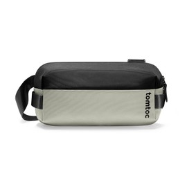 tomtoc Compact EDC Sling Bag, Minimalist Chest Shoulder Backpack Crossbody Bag for Men and Women, Lightweight Everyday Carry Bag for Tactical, Travel, Work, Gym, Sport, Light Cyan, 4L