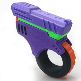 Fidget Slider 3D Printed Fidget Toy Gadget Novelty Toy Toys Stress Relief Relax EDC Gyro Finger Toy Ring Fingertip Textured Spinner Flip ASMR ADHD 3+ (Purple Fidget Slider Toy x1)