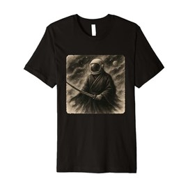 Astronaut Samurai Warrior Katana Kimono Zen Sumi-E Vintage Premium T-Shirt