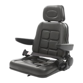 Universal Tractor Seat, Adjustable Forklift Seat with Automatic Retractable Seat Belt, Lawn Mower Seat with Handle and Backrest for Various Types of Tractors, Agricultural Vehicles, Forklifts(Black)