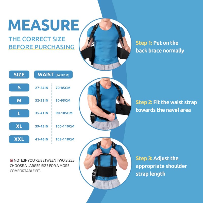 Lower Back Brace with Suspenders,Back Support Belt for Men &