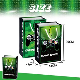 WERNNSAI Game Party Bags - 16 Pack Gift Bags Party Supplies for Kids Boys Birthday Baby Shower Party Favours Treat Goody Bags with Handle