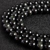 100 abalorio redondas de obsidiana de arcoíris de 6 mm,