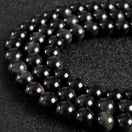 100 abalorio redondas de obsidiana de arcoíris de 6 mm, abalorio redondas sueltas para manualidades y fabricación de joyas