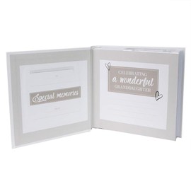 Happy Homewares Modern White Special Granddaughter Photo Album with Gold Foil Text - Holds 80 4x6 Pictures - Perfect Granddaughter Gift Idea