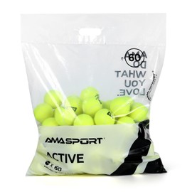 AMA SPORT Active Tennis Balls - Extra Duty Felt Pressureless Tennis Balls, 60 Balls