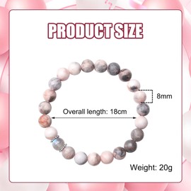 ZWWOGE Armband Damen, Rosa Mondstein-Stretchseil-Armband, Für alle denkwürdigen Tage