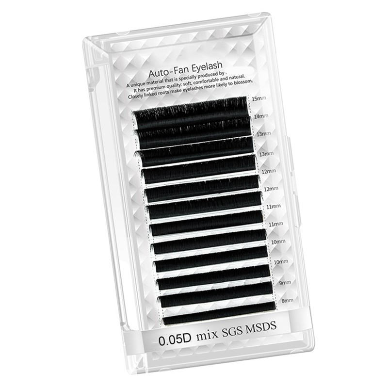 Auto Fan False Eyelashes Women Professional Salon Black Volume False