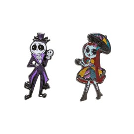 Loungefly The Nightmare Before Christmas Jack & Sally Dapper Enamel Pin Set