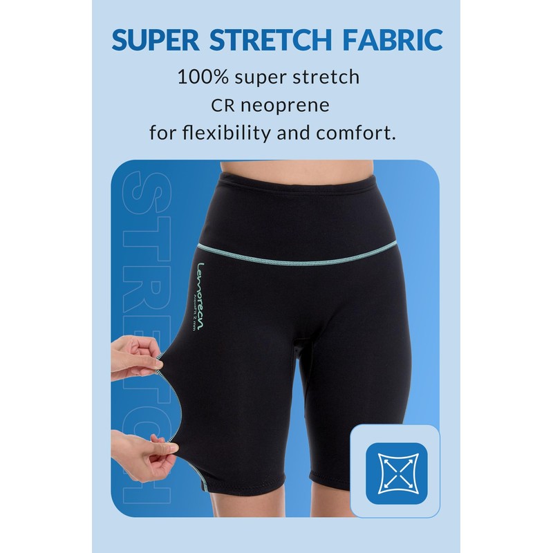 Lemorecn Wetsuit Shorts Women 2mm Super Stretch Neoprene Wetsuit Pants