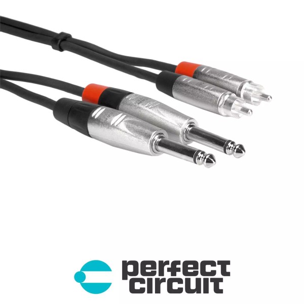 Hosa HPR-020X2 Dual REAN 1/4" TS to RCA 20FT CABLE