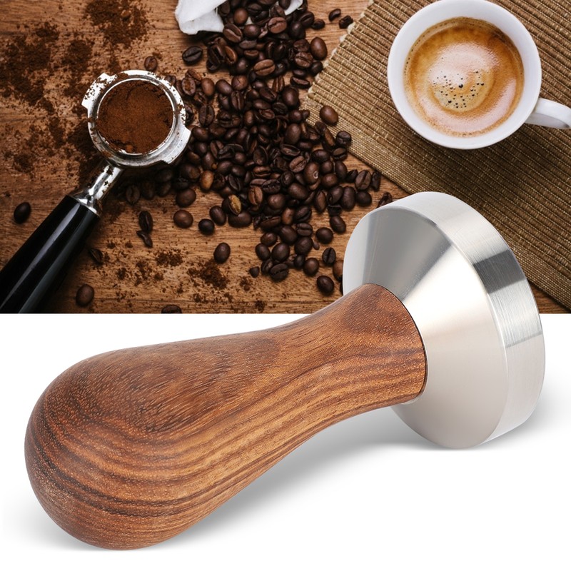 51mm Stainless Steel Wood Handle Coffee Tamper Coffee Powder Pressing