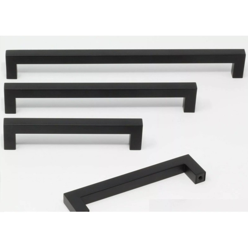 Gobrico 12mm 1/2" Black Kitchen Square Cabinet Handles Drawer Pull