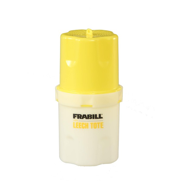 Frabill Leech Tote Bait Storage Container, 1-Quart, Yellow/White