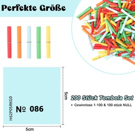 BEIMEIII Pack of 200 Tombola Set 1-100 Loose Hits Tombola Loose Rivets and Win and Zero Rollless Colourful Mixed Winless Numbered for Club Festival and Annual