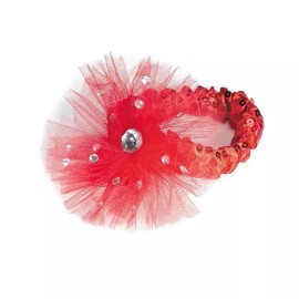 Aria Starburst Dog Scrunchy Sequins Red Large