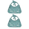 Pack Of 2 Ice Blue Glitter Handbag Christmas Decorations -