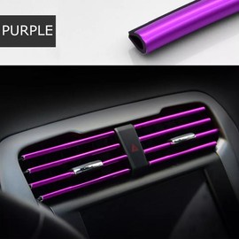 10 PCS Car Interior Air Conditioner Outlet Decoration Stripes Cover Accessories - Color: Purple