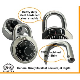 DuoTyga Combination Locker Lock, 60 Pack, Digital Combination Padlock for Toolbox, School and Gym Locker, Employee and Case, Black