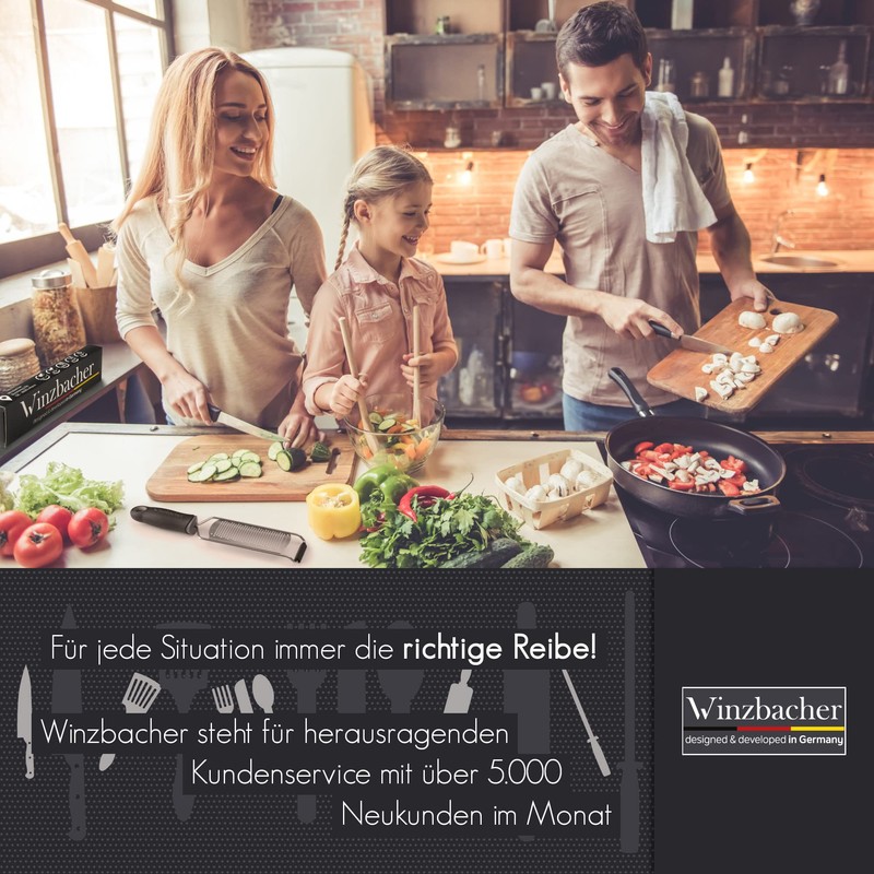 Winzbacher® Premium Zester/Grater, Parmesan/Lemon/Nutmeg / Ginger Grater and Much More