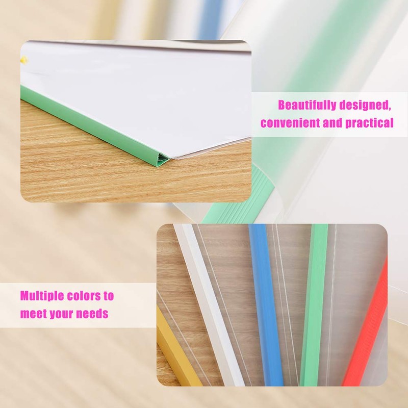 upain10 Pieces A4 Report Covers with Sliding Bar Clear Files