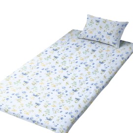 Merry Night FF13120-76 Easy to put on and take off L-shaped zipper 100% cotton futon cover "Botanical Garden" Blue Single Long Approx. 41.3 x 84.6 inches (105 x 215 cm) Wide opening Easy to put in
