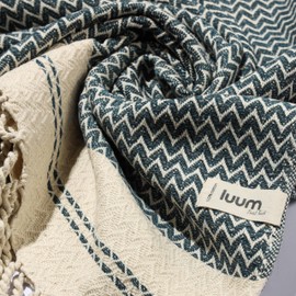 Luum® Beach Towel Large 90 x 200 cm Hammam Towel Sauna Towel Bath Towel Yoga Towel Shower Towel Beach Towel Sauna Towel Travel Towel Turkish Towels Women Men 100% Cotton Petrol