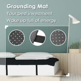 Grounding Mat for Bed with UK Cord, Beathable Grounding Sheet for Better Sleeping, Grounding Pad (27''*71'' Half Size)