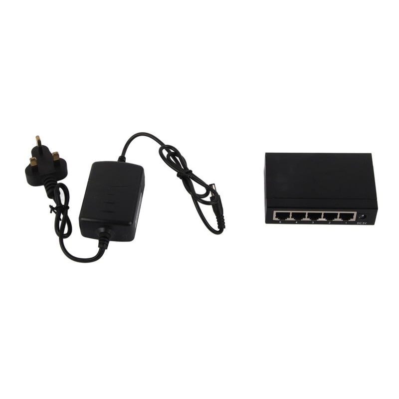 5 Port 10/100Mbps Ethernet Switch Plug and Play Unmanaged Home