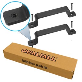QUALIALL Barn Door Handles, Black, 7.4 inch, 2 Packs