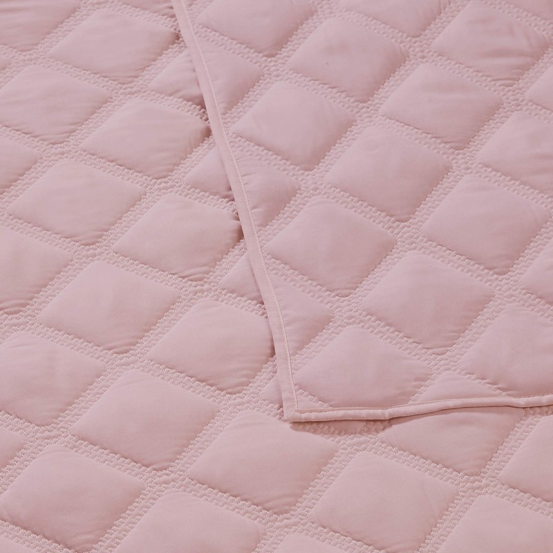 Truly Soft Everyday 3D Puff Quilt Set, King, Blush